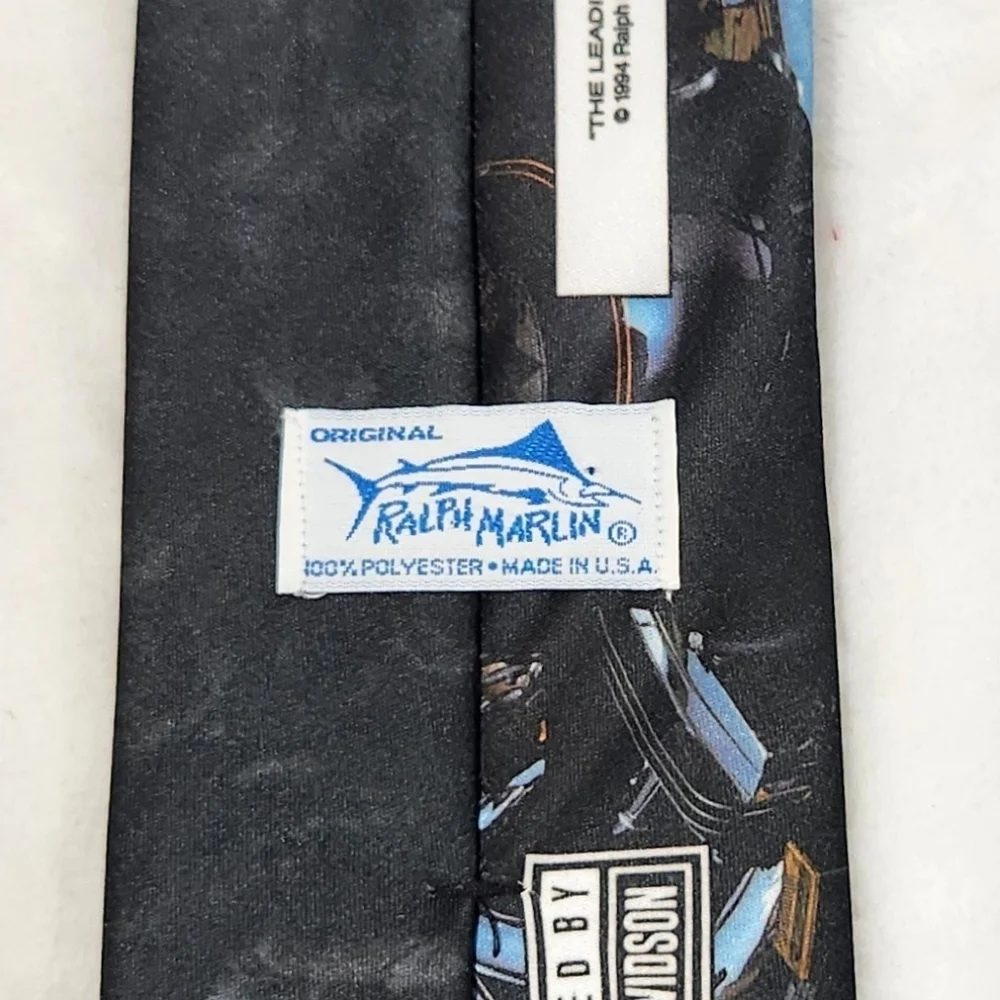 Ralph Marlin Vintage VTG 1994 The Leading Edge Harley Davidson HD Necktie Tie - Picture 10 of 10